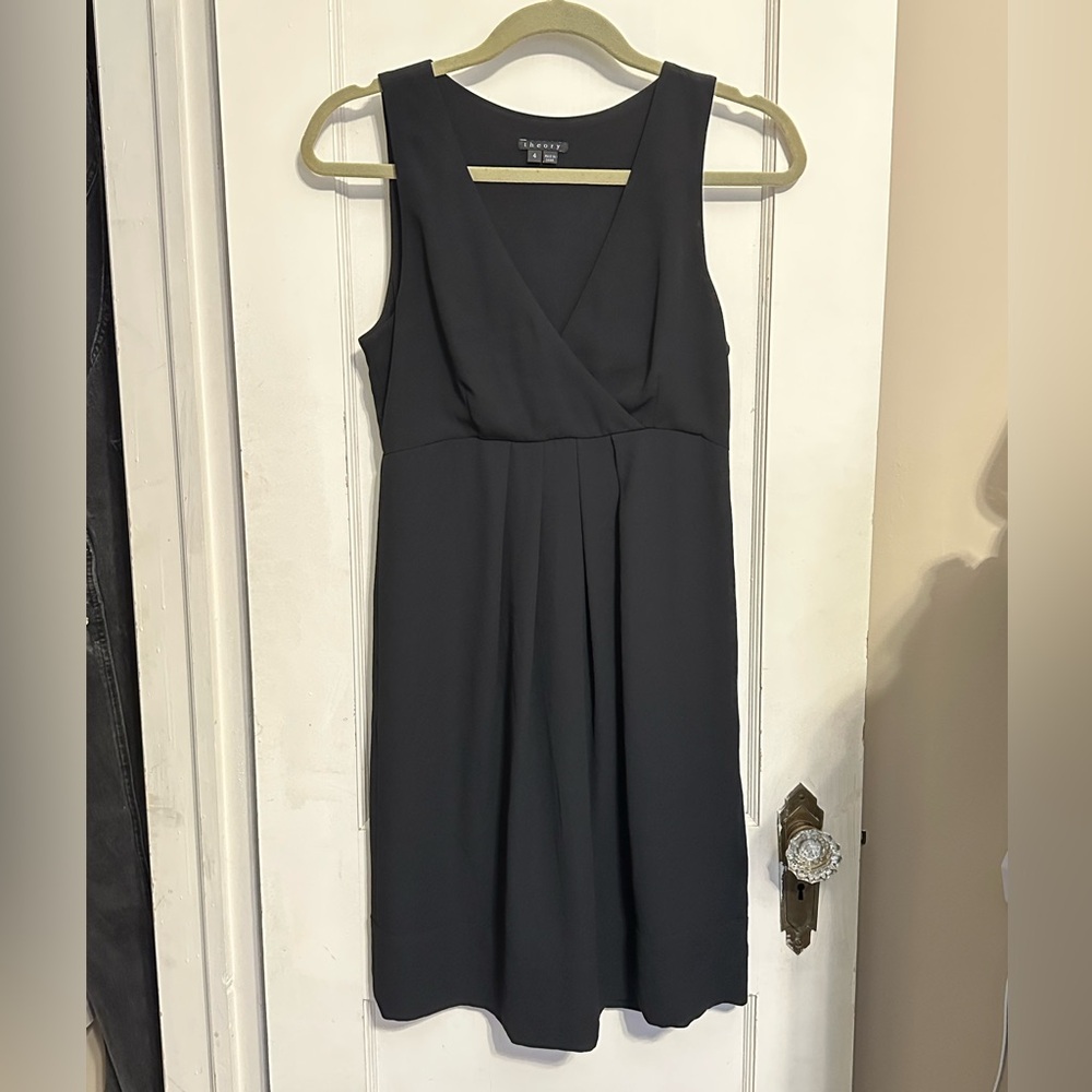Theory V Neck Sleeveless Little Black Dress LBD